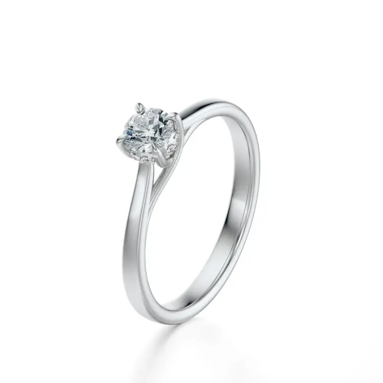 Pierścionek z białego złota z diamentem AJPZ_100